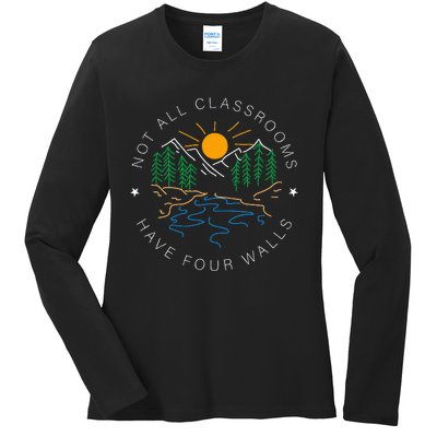 Back To School Not All Classrooms Have Four Walls Nature Ladies Long Sleeve Shirt