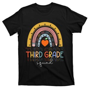 Back To School Rainbow Third Grade Squad Teachers Student T-Shirt