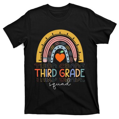 Back To School Rainbow Third Grade Squad Teachers Student T-Shirt