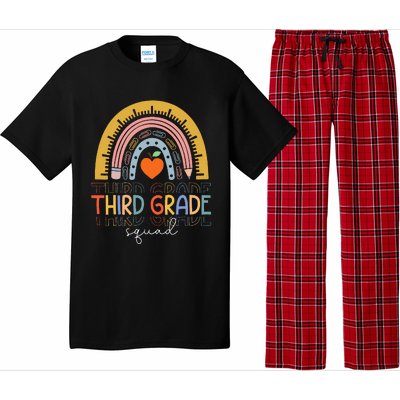 Back To School Rainbow Third Grade Squad Teachers Student Pajama Set