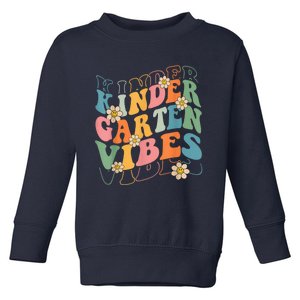 Back To School Kindergarten Vibes Retro Teacher Wo Kid Toddler Sweatshirt