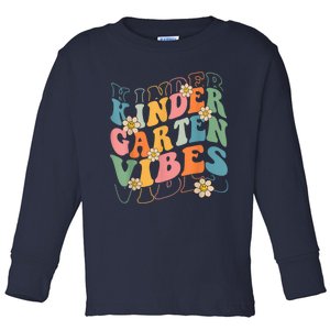 Back To School Kindergarten Vibes Retro Teacher Wo Kid Toddler Long Sleeve Shirt