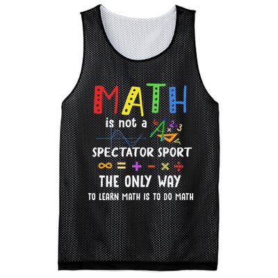 Back To School Math Is Not A Spectator Sport Math Teacher Mesh Reversible Basketball Jersey Tank