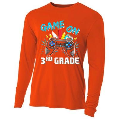 Back To School Game On Third Grade Gaming Student Funny Gift Cooling Performance Long Sleeve Crew