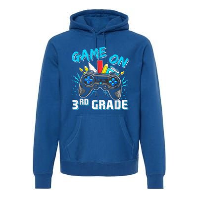 Back To School Game On Third Grade Gaming Student Funny Gift Premium Hoodie