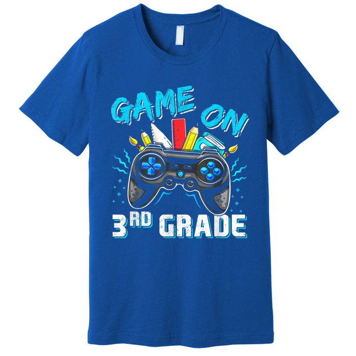 Back To School Game On Third Grade Gaming Student Funny Gift Premium T-Shirt