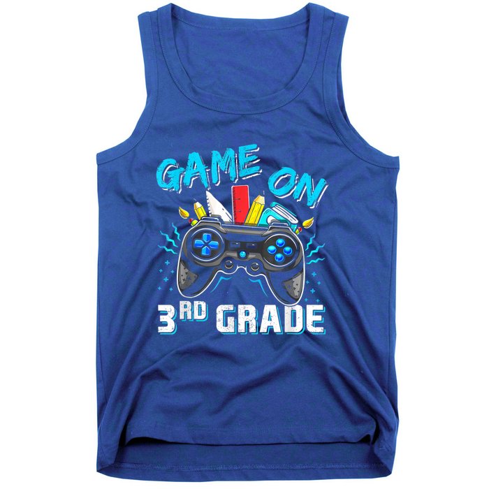 Back To School Game On Third Grade Gaming Student Funny Gift Tank Top