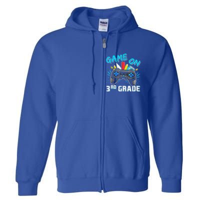 Back To School Game On Third Grade Gaming Student Funny Gift Full Zip Hoodie