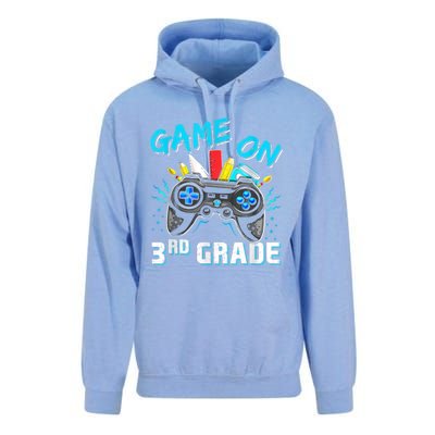 Back To School Game On Third Grade Gaming Student Funny Gift Unisex Surf Hoodie