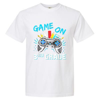 Back To School Game On Third Grade Gaming Student Funny Gift Garment-Dyed Heavyweight T-Shirt