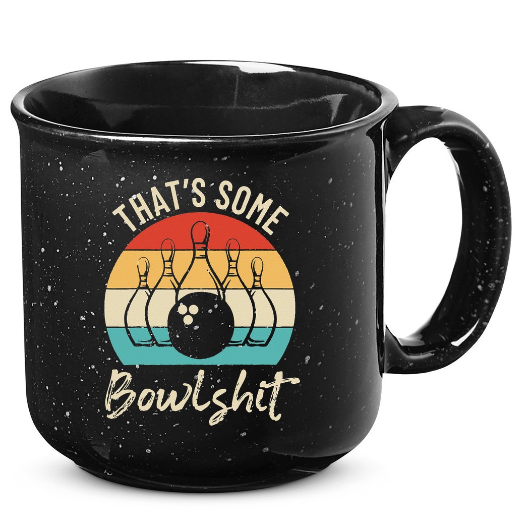 Bowling Thats Some Bowlshit Retro Bowling Lovers Bowler 15oz Campfire Ceramic Mug