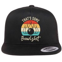 Bowling Thats Some Bowlshit Retro Bowling Lovers Bowler Flatbill Hat