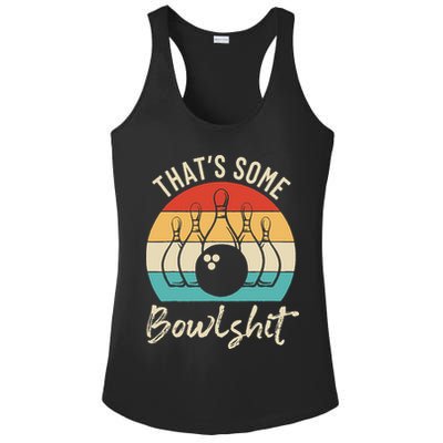 Bowling Thats Some Bowlshit Retro Bowling Lovers Bowler Ladies PosiCharge Competitor Racerback Tank