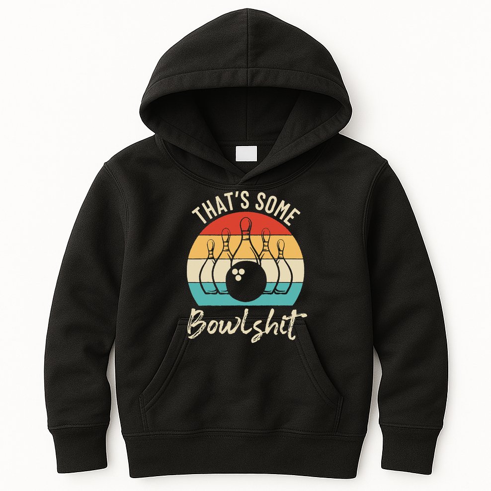 Bowling Thats Some Bowlshit Retro Bowling Lovers Bowler Kids Hoodie