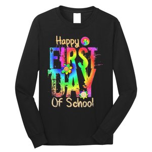 Back To School Teacher Student Happy First Day Of School Long Sleeve Shirt