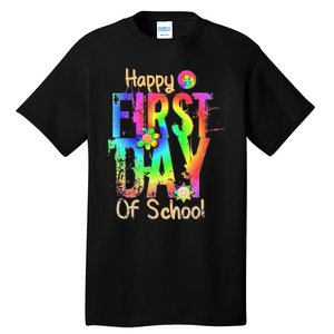 Back To School Teacher Student Happy First Day Of School Tall T-Shirt