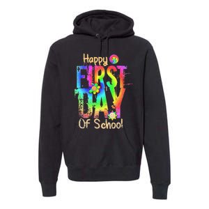 Back To School Teacher Student Happy First Day Of School Premium Hoodie