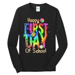 Back To School Teacher Student Happy First Day Of School Tall Long Sleeve T-Shirt