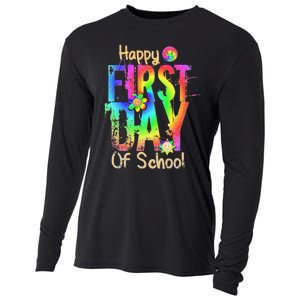 Back To School Teacher Student Happy First Day Of School Cooling Performance Long Sleeve Crew