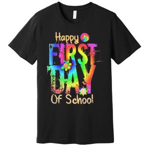 Back To School Teacher Student Happy First Day Of School Premium T-Shirt