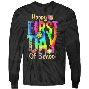 Back To School Teacher Student Happy First Day Of School Tie-Dye Long Sleeve Shirt