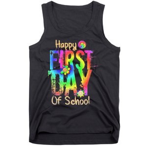 Back To School Teacher Student Happy First Day Of School Tank Top