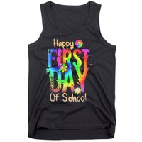 Back To School Teacher Student Happy First Day Of School Tank Top