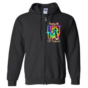 Back To School Teacher Student Happy First Day Of School Full Zip Hoodie