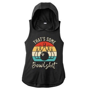 Bowling Thats Some Bowlshit Retro Bowling Lovers Bowler Ladies PosiCharge Tri-Blend Wicking Draft Hoodie Tank