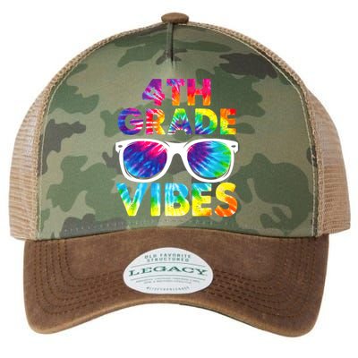 Back To School Funny 4th Grade Vibes First Day Teacher Legacy Tie Dye Trucker Hat