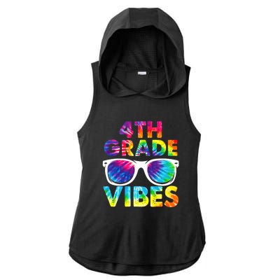 Back To School Funny 4th Grade Vibes First Day Teacher Ladies PosiCharge Tri-Blend Wicking Draft Hoodie Tank