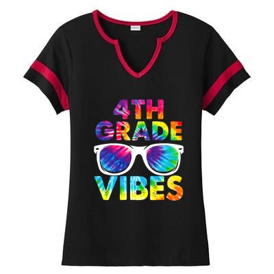 Back To School Funny 4th Grade Vibes First Day Teacher Ladies Halftime Notch Neck Tee