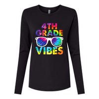 Back To School Funny 4th Grade Vibes First Day Teacher Womens Cotton Relaxed Long Sleeve T-Shirt