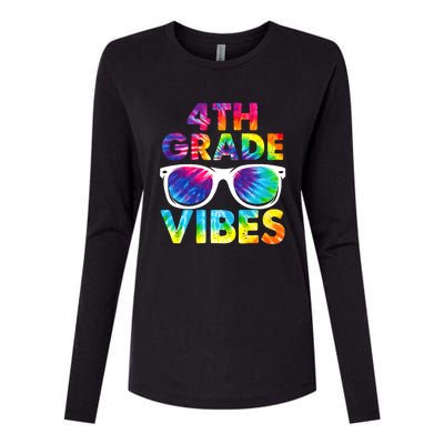 Back To School Funny 4th Grade Vibes First Day Teacher Womens Cotton Relaxed Long Sleeve T-Shirt