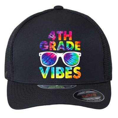 Back To School Funny 4th Grade Vibes First Day Teacher Flexfit Unipanel Trucker Cap