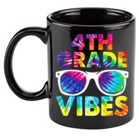Back To School Funny 4th Grade Vibes First Day Teacher 11oz C Handle Ceramic Mug