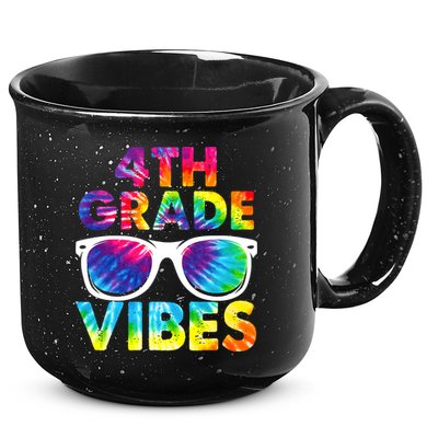 Back To School Funny 4th Grade Vibes First Day Teacher 15oz Campfire Ceramic Mug