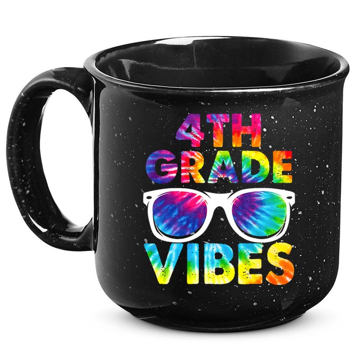 Back To School Funny 4th Grade Vibes First Day Teacher 15oz Campfire Ceramic Mug