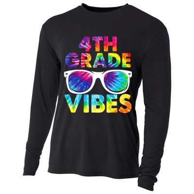 Back To School Funny 4th Grade Vibes First Day Teacher Cooling Performance Long Sleeve Crew