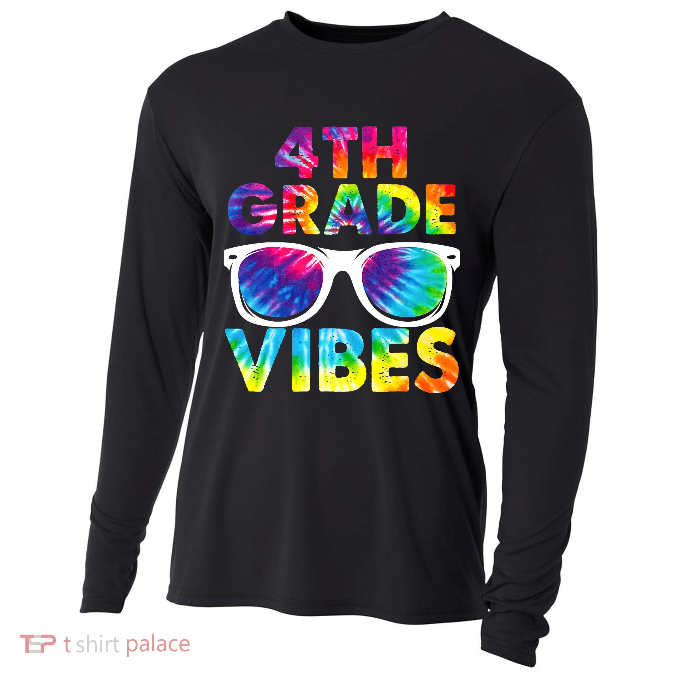 Back To School Funny 4th Grade Vibes First Day Teacher Cooling Performance Long Sleeve Crew