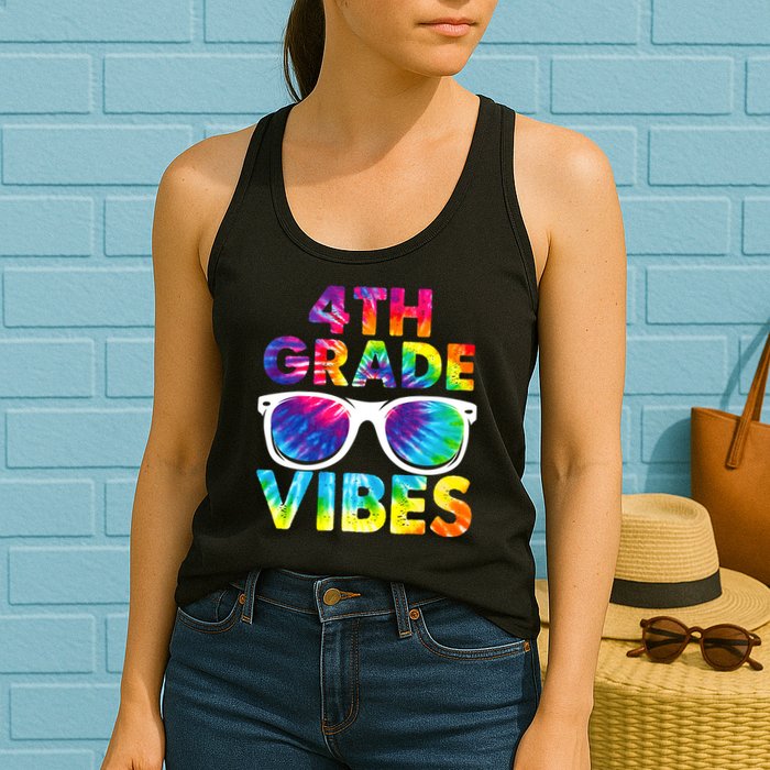 Back To School Funny 4th Grade Vibes First Day Teacher Womens Tank Top