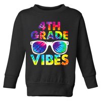 Back To School Funny 4th Grade Vibes First Day Teacher Toddler Sweatshirt