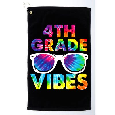 Back To School Funny 4th Grade Vibes First Day Teacher Golf Towel