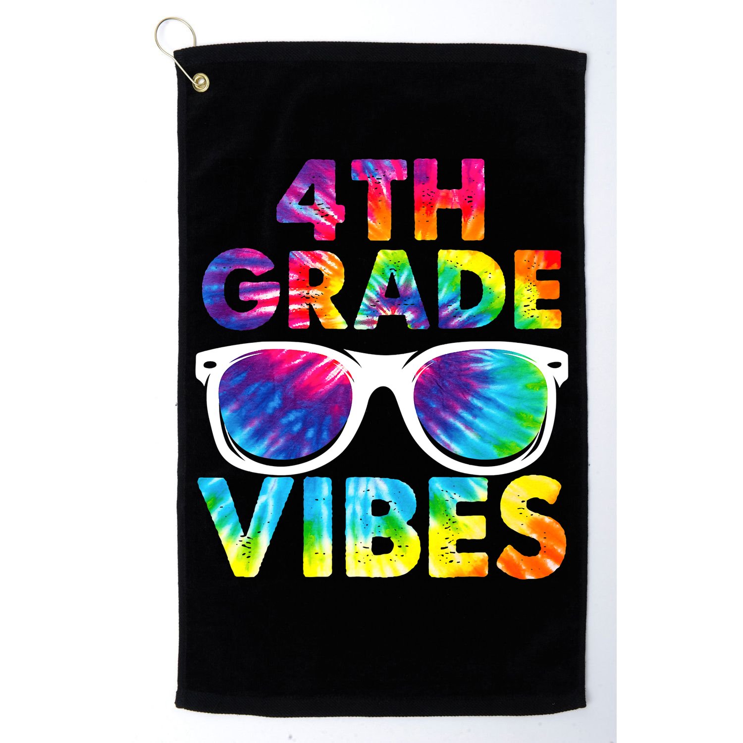 Back To School Funny 4th Grade Vibes First Day Teacher Golf Towel