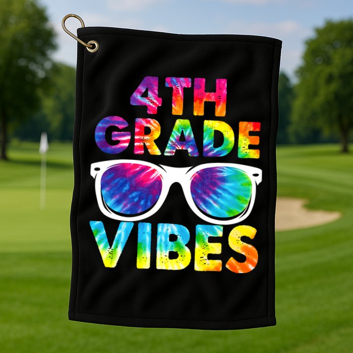 Back To School Funny 4th Grade Vibes First Day Teacher Golf Towel