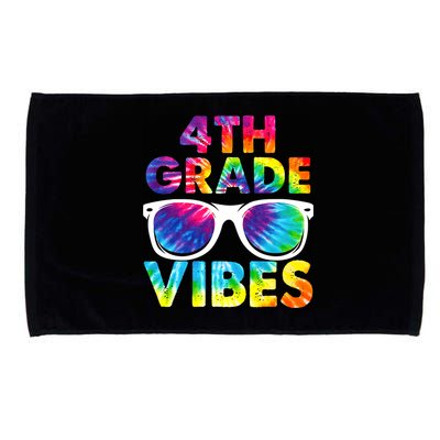 Back To School Funny 4th Grade Vibes First Day Teacher Microfiber Hand Towel