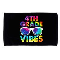 Back To School Funny 4th Grade Vibes First Day Teacher Microfiber Hand Towel