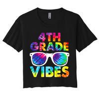 Back To School Funny 4th Grade Vibes First Day Teacher Crop Top