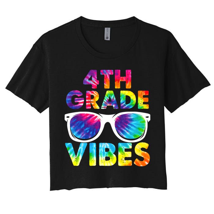 Back To School Funny 4th Grade Vibes First Day Teacher Crop Top