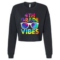 Back To School Funny 4th Grade Vibes First Day Teacher Cropped Pullover Crew